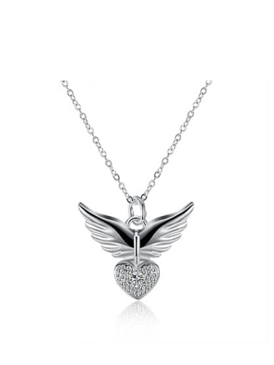 Fashion Wings Heart shaped Zircon Necklace
