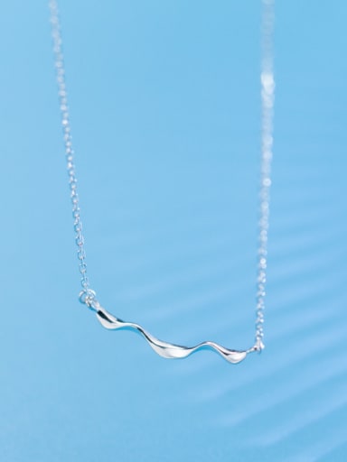 Temperament Wave Design S925 Silver Necklace