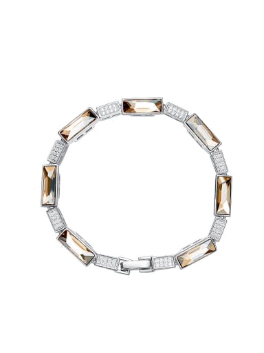 Simple austrian Crystals Rhinestones Silver Bracelet