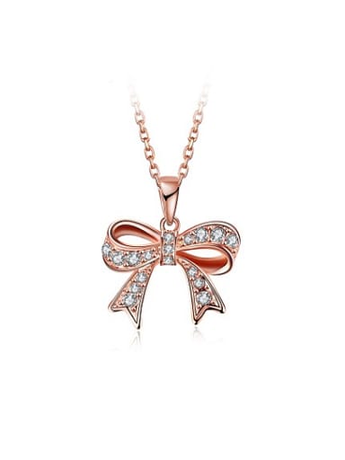 Elegant Bowknot Shaped Austria Crystal Necklace