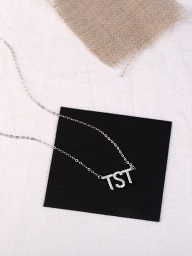 Fashion TST Zircon Silver Necklace