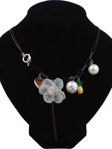 Personalized Acrylic Flower Imitation Pearls Pineapple Alloy Necklace