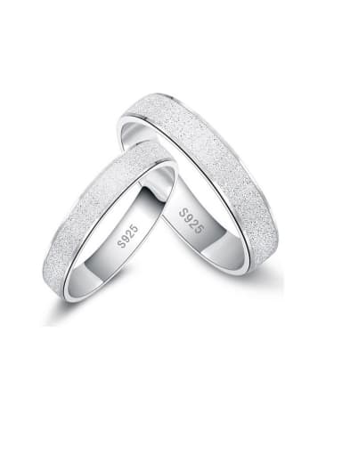 925 Sterling Silver With White Gold Plated Simplistic generous Loves  Band Rings