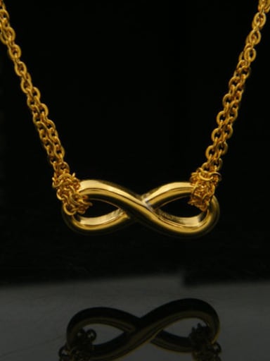 8 Shaped Gold Plated Simple Fashion Titanium Necklace