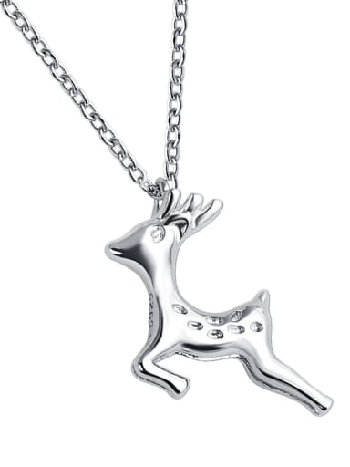 custom 925 Sterling Silver With Cubic Zirconia Cute Animal  Small elk Necklaces