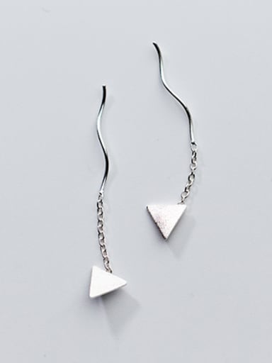 All-match Triangle Shaped S925 Silver Line Earrings