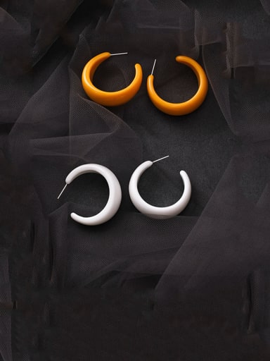 Alloy With Platinum Plated Simplistic Round Hoop Earrings