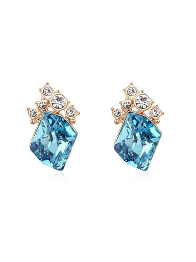 Fashion Geometrcial austrian Crystals Alloy Stud Earrings