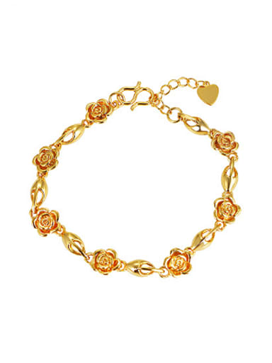 Ethnic Flowery Women Gold Plated Bracelet