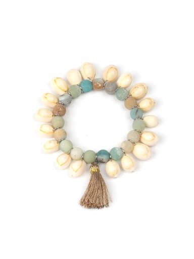 Wood Beads Natural Stones Conch Shell Bracelet