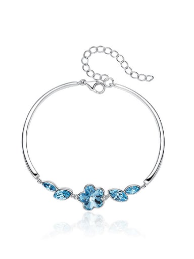 Fashion Little Flower austrian Crystals 925 Silver Bracelet