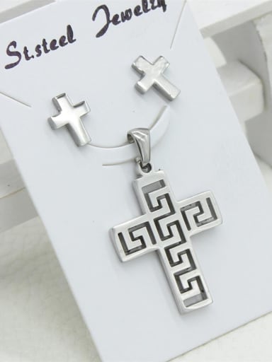 Western Style Cross Two Pieces Jewelry Set