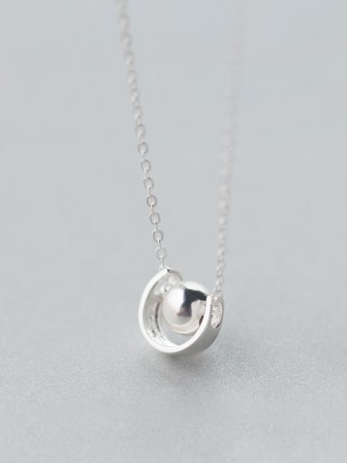 S925 Silver Light Bead Semicircle  Clavicle Necklace
