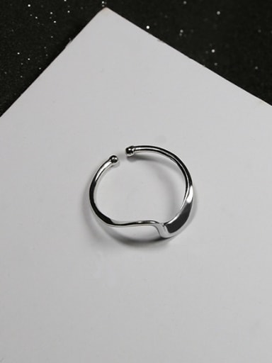 Simple Wave Silver Opening Ring