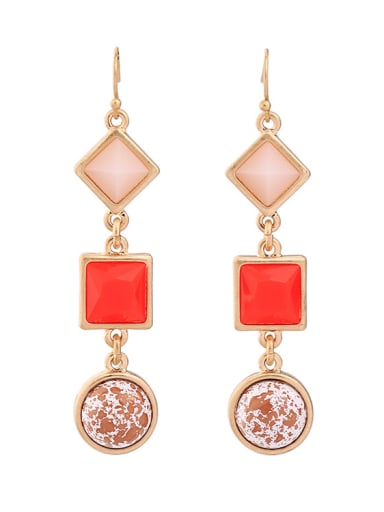 Rose Gold Plated Geometric Stones drop earring