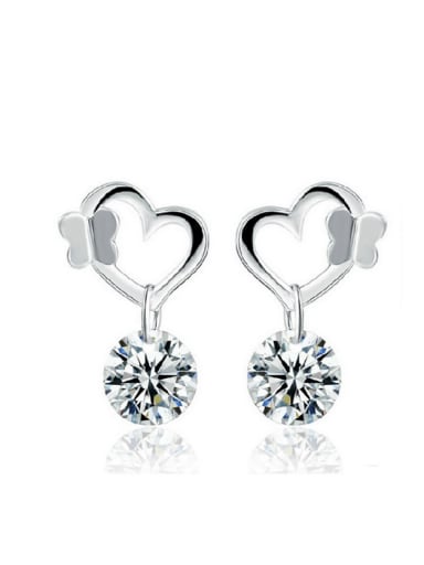 Heart-shape AAA Zircons Exquisite Drop Earrings