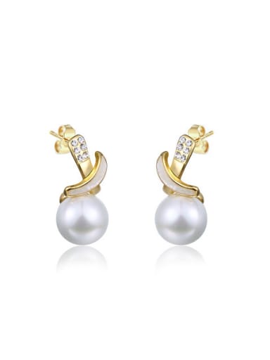 18K Gold Plated Artificial Pearl Drop Earrings