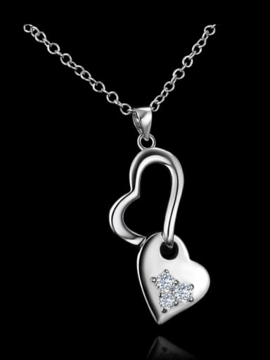 Personalized Hollow Hearts Cubic Rhinestones 925 Sterling Silver Pendant