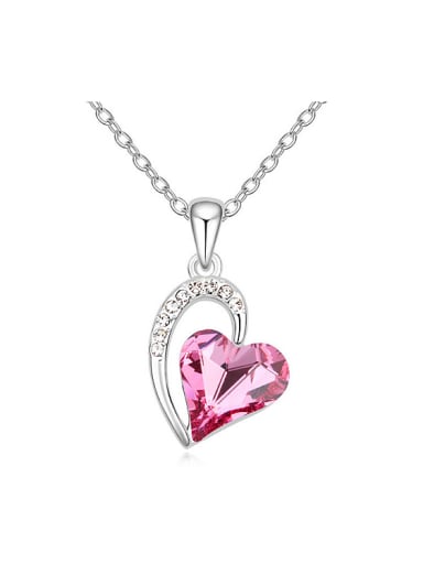 Simple Heart austrian Crystal Pendant Alloy Necklace