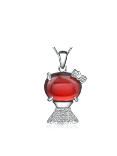 Lovely Micro Pave Red Person Pendant