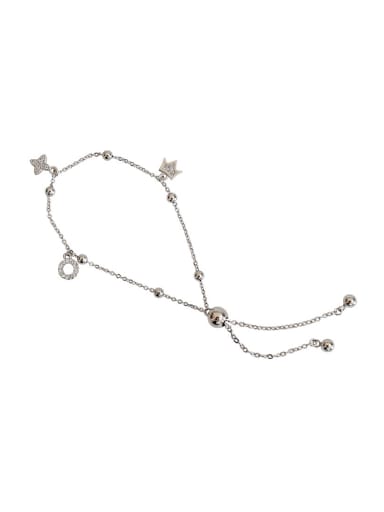 Fashion Tiny Zirconias Adjustable Silver Bracelet