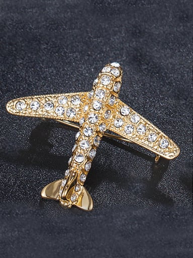 Gold Plated Aircraft Brooch