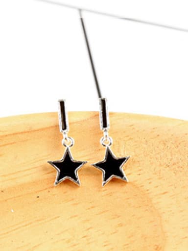 Black Star Silver Stud Earrings