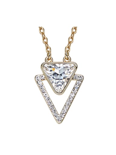 Simple austrian Crystal Triangle Gold Plated Necklace