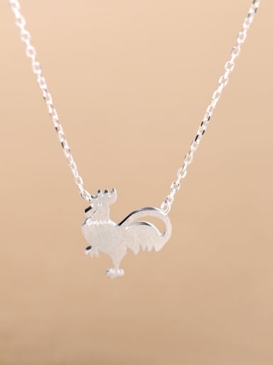 Personalized Tiny Rooster Silver Necklace