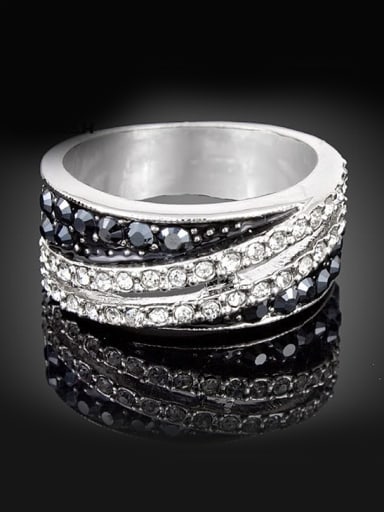Fashion Platinum Plated Cubic Rhinestones Alloy Ring