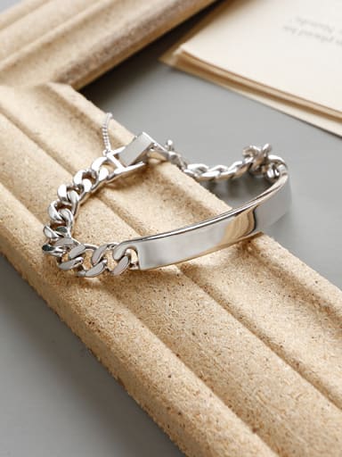 925 Sterling Silver With Silver Plated Personality Chain Bracelets