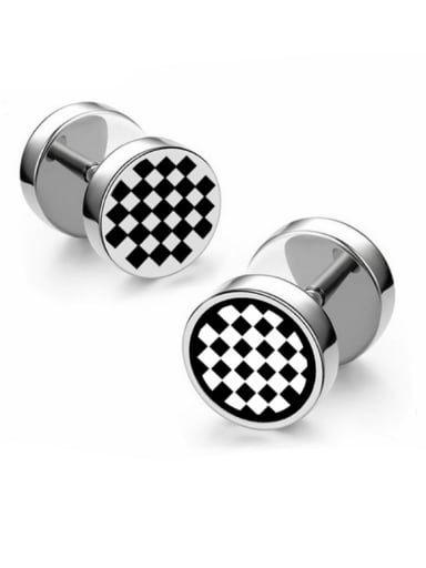 Stainless Steel With Trendy Square Stud Earrings