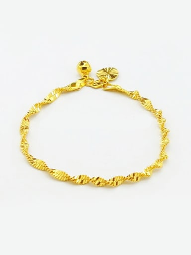 Creative 24K Gold Plated Wave Design Copper Bracelet