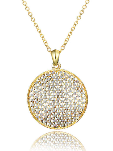 Shining 18K Gold Plated Round Shaped Zircon Necklace