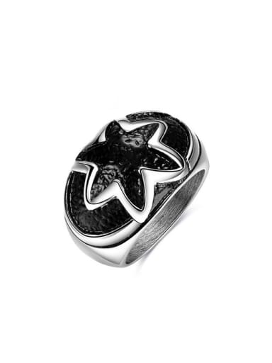 Personality Star Shaped Stainless Steel Painting Ring