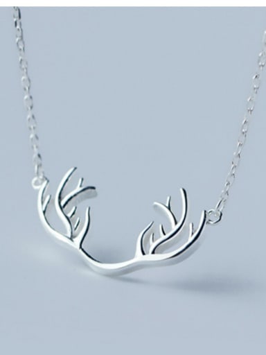 Christmas jewelry: Sterling silver elk antler necklace