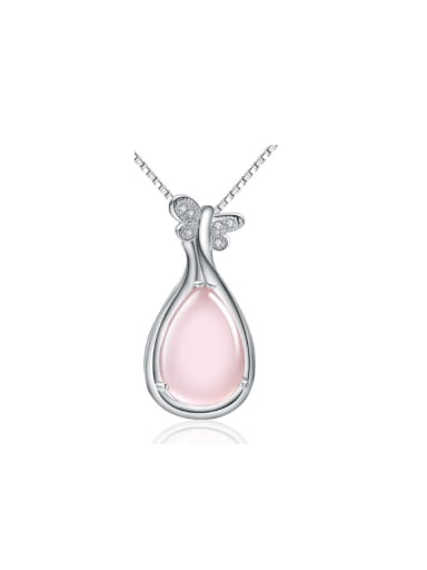 Simple Lovely Pink Butterfly Stone Pendant