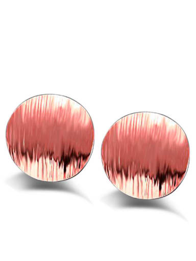 Rose Gold Plated Simple Round Stud Earrings