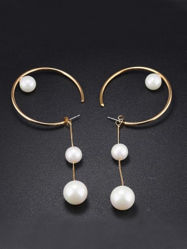 Fashion Artificial Pearls Hollow Round Earrings