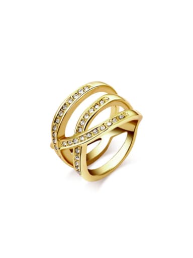 Exquisite Cross Design 18K Gold Plated Ring