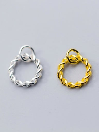 925 Sterling Silver With Silver Plated Safflower circle Charms