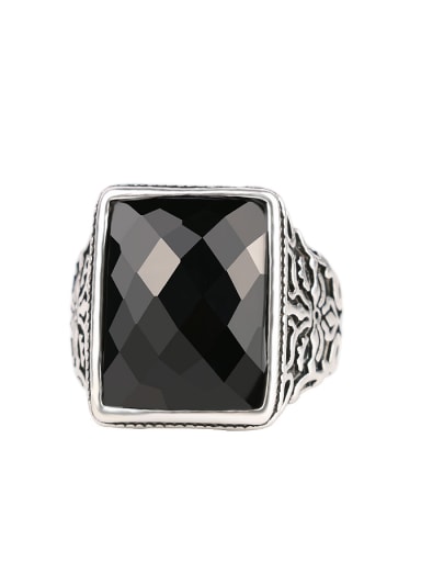 Personalized Retro Black Resin Alloy Ring