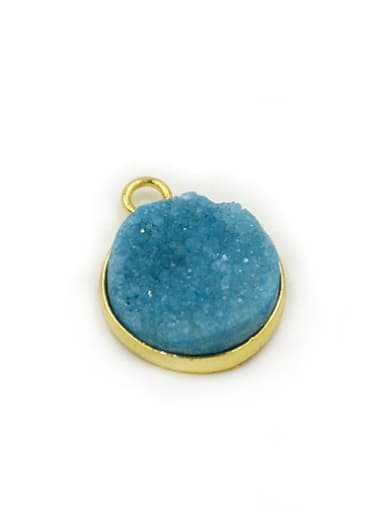 Simple Natural Crystal Round Gold Plated Pendant