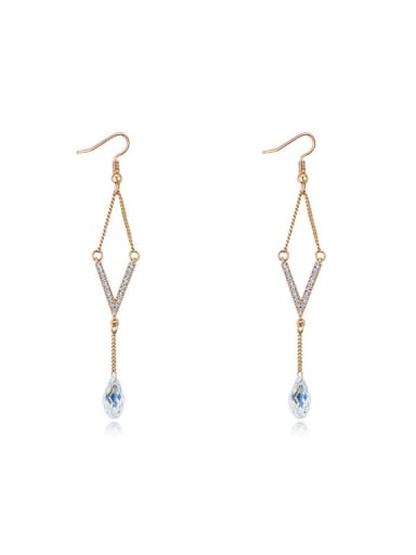 Fashion austrian Crystals Alloy Rhombus Drop Earrings