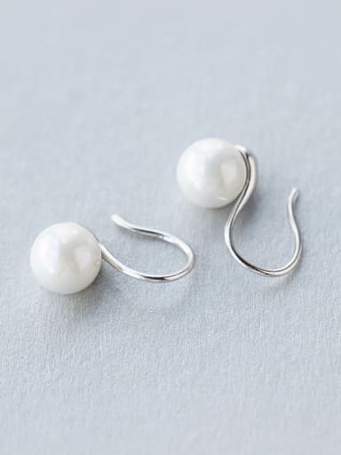 Elegant Letter S Shaped Artificial Pearl Drop Earrings