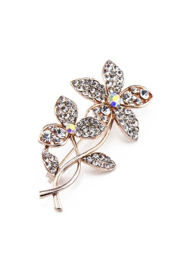 Rose Gold Plated Flower Brooch