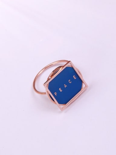Blue Glue Square Exaggerated Ring