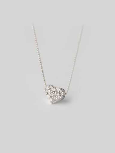 S925 Silver Heart Shaped zircon Necklace