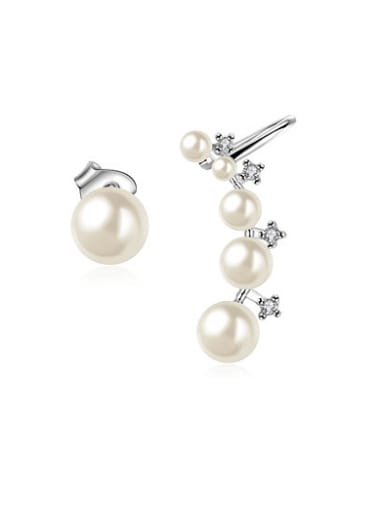 Elegant Asymmetric Artificial Pearl Drop Earrings