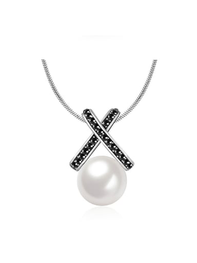 Elegant X Shaped Artificial Pearl Necklace